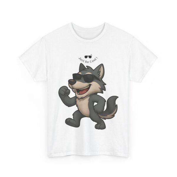 M T-shirt - Cool Wolf Unisex Heavy Cotton Tee - Image 3